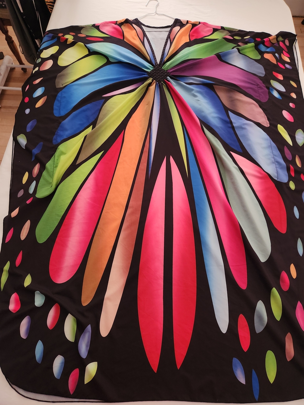 Colorful Butterfly Caftan Maxi Swim Cover Up One Size M–2XL - Picture 2 of 8